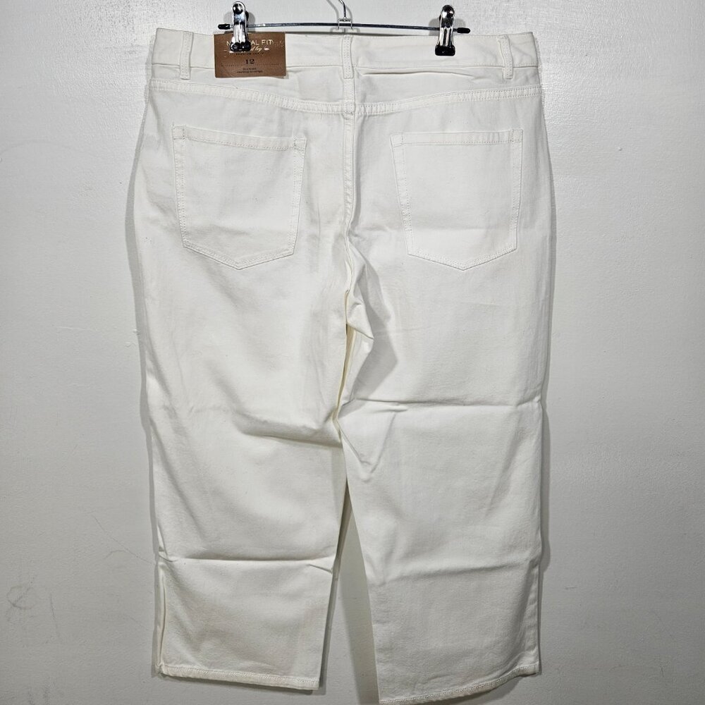 COLDWATER CREEK -NWT- Premium Denim NATURAL FIT CROPPED LEG WHITE SZ-12 (124-8) - Picture 2 of 8